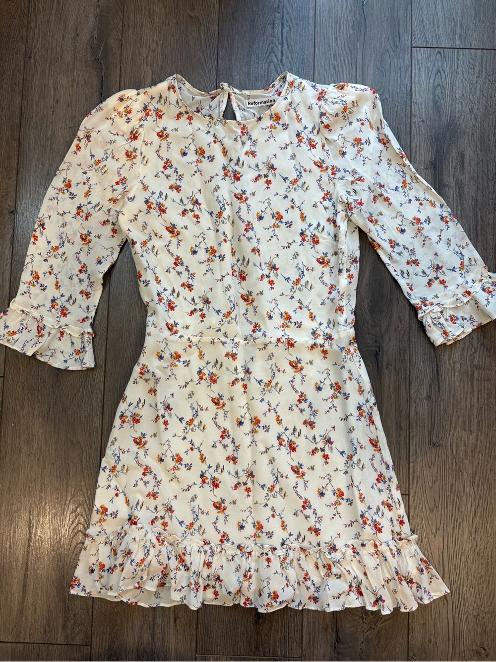 Reformation Cream Floral Minidress Size 4